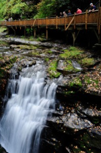 LEHMAN TOWNSHIP, PA - OCTOBER 3: A series of cascading falls after the main falls is shown at Bushkill Falls on October 3, 2016 in Lehman Township, Pennsylvania. (Photo by Corey Perrine)