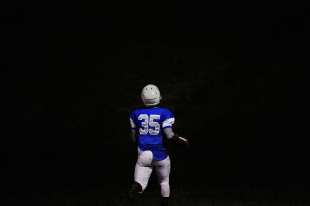 BENSALEM, PA - OCTOBER 21: Bensalem's Malcolm Carey #35 scampers seemingly into the dark for a touchdown against the Council Rock North Indians during the third quarter of a Suburban One League National Conference football game at Bensalem High School Oct. 21, 2016. Bensalem won 21-20. (Photo by Corey Perrine)
